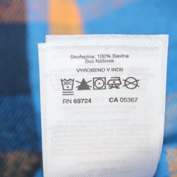 Columbia Mens Large Button Up Pitchstone Heavyweight Flannel Shirt-Bright Indigo - Picture 10 of 10